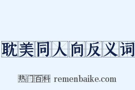 耽美同人向反义词是什么意思的图片